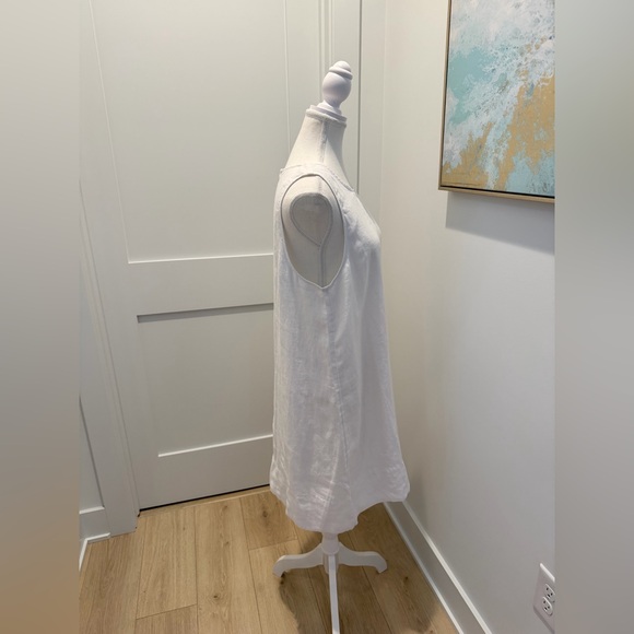 NEW J. Crew Maxine button-back dress in white linen BY820 $128 size Large - Picture 6 of 11